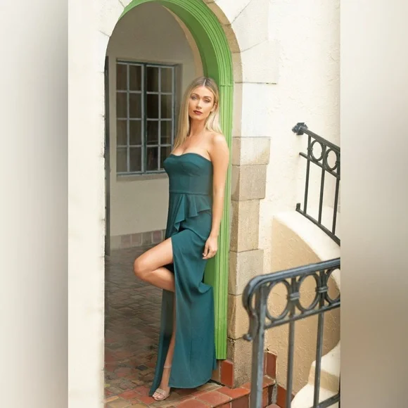 NWOT Dress the Population Kai Gown in Pine - Picture 4 of 8